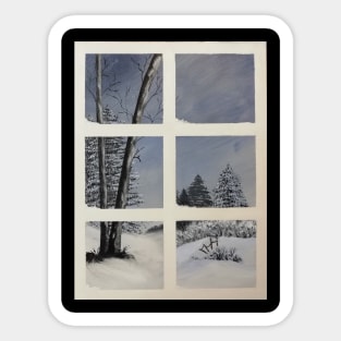 Winter through the window Sticker